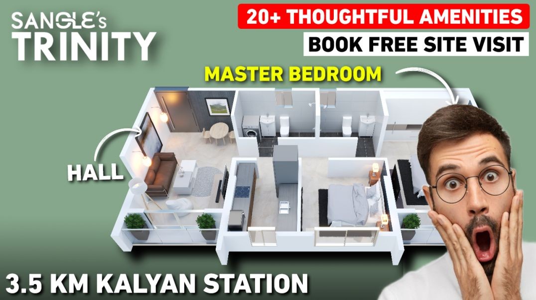 Sangle&#[5];s Trinity🏡| Luxurious Flats in Kalyan West | 1, 2, & 3 BHK Flats for Sale | Call 702